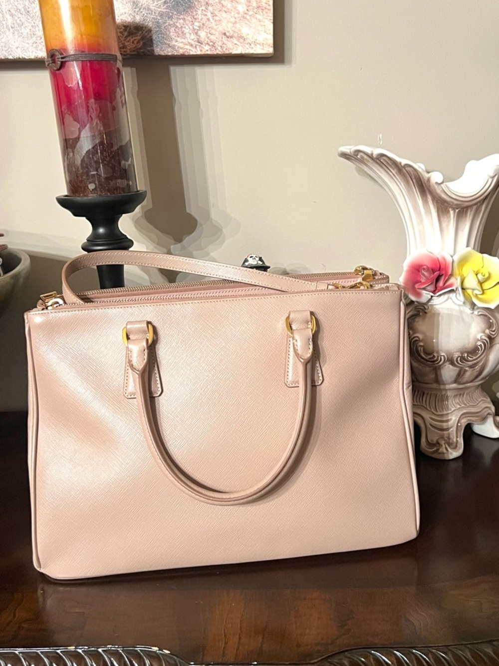 Prada Saffiano Leather Satchel in Blush Pink - Picture 7 of 16
